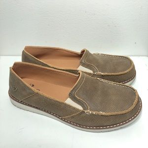 Ariat Cruisers brown suede loafers shoes Sz 10